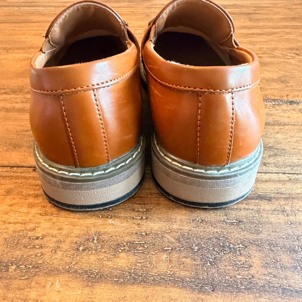 Bruno Marc‎ Kids Tan Faux Leather Loafers Dress Shoes Size 1 Boys Formal - Picture 4 of 8